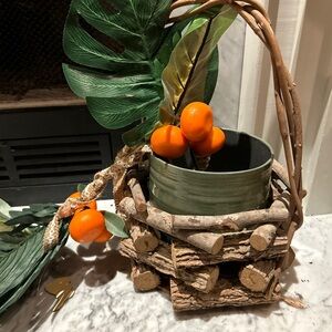 Rustic Vintage Natural wood Decorative Basket